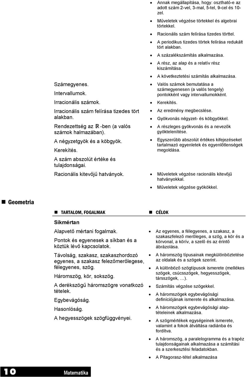 Racionális szám felírása tizedes törttel. A periodikus tizedes törtek felírása redukált tört alakban. A százalékszámítás alkalmazása. A rész, az alap és a relatív rész kiszámítása.