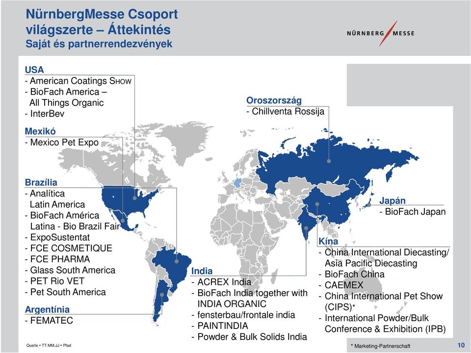 - FEMATEC India - ACREX India - BioFach India together with INDIA ORGANIC - fensterbau/frontale india - PAINTINDIA - Powder & Bulk Solids India Japán - BioFach Japan Kína - China International