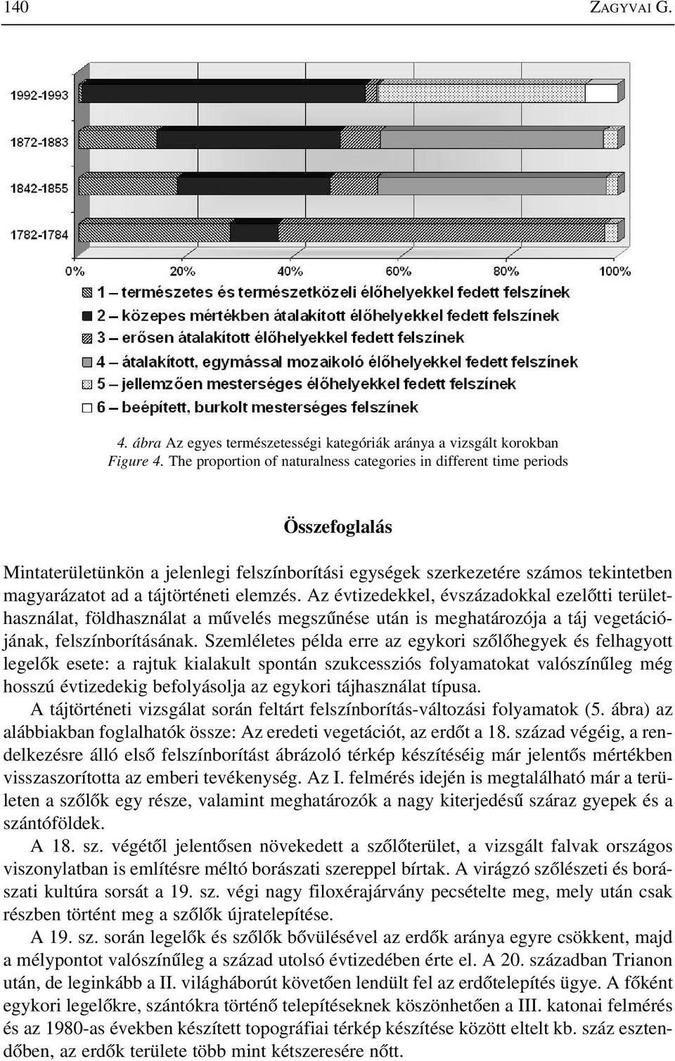 elemzés. Az évtizedekkel, évszázadokkal ezelõtti területhasználat, földhasználat a mûvelés megszûnése után is meghatározója a táj vegetációjának, felszínborításának.