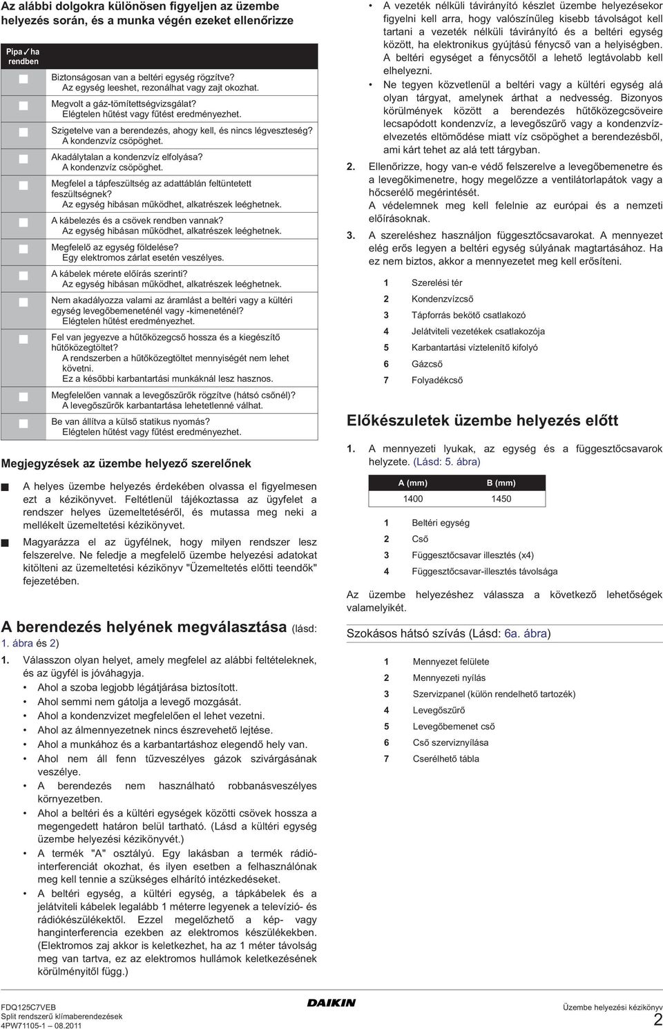 A kondenzvíz csöpöghet. Akadálytalan a kondenzvíz elfolyása? A kondenzvíz csöpöghet. Megfelel a tápfeszültség az adattáblán feltüntetett feszültségnek?
