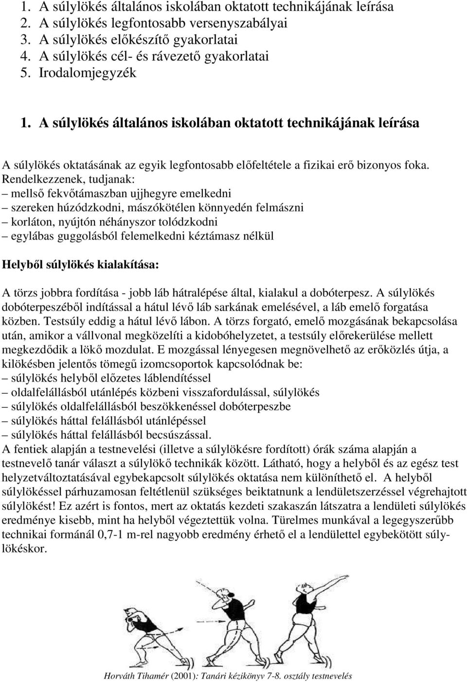 A súlylökés általános iskolai oktatásának gyakorlatai - PDF Free Download