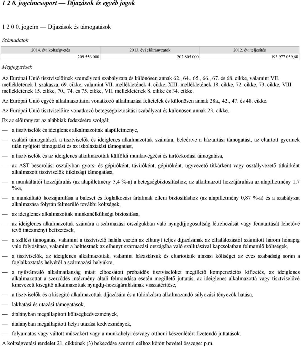 mellékletének I. szakasza, 69. cikke, valamint VII. mellékletének 4. cikke, XIII. mellékletének 18. cikke, 72. cikke, 73. cikke, VIII. mellékletének 15. cikke, 70., 74. és 75. cikke, VII. mellékletének 8.