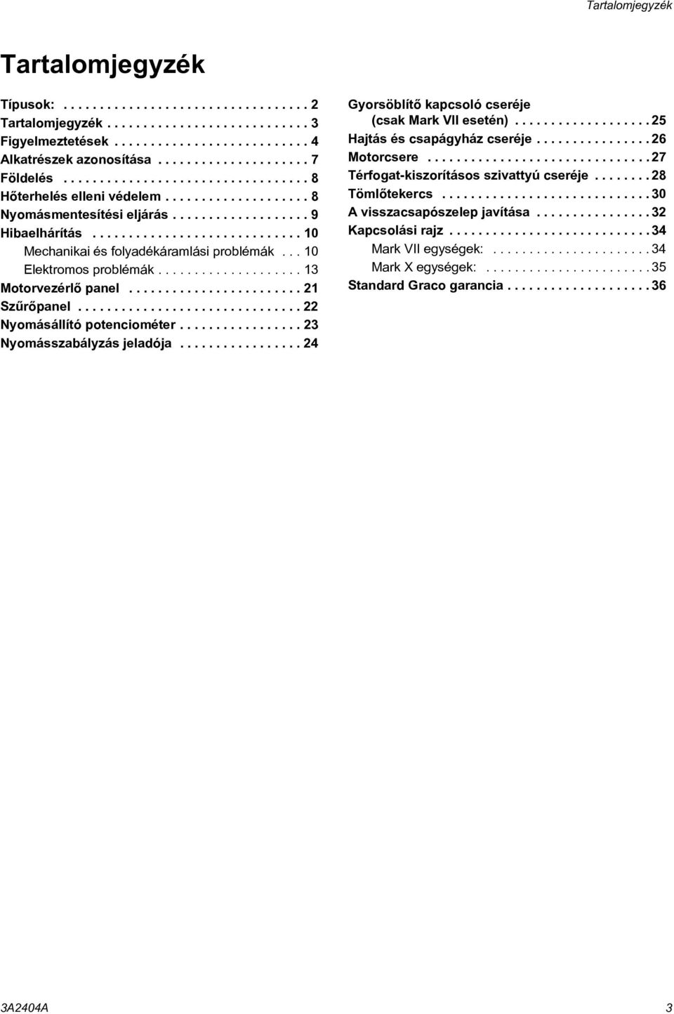 ............................ 10 Mechanikai és folyadékáramlási problémák... 10 Elektromos problémák.................... 13 Motorvezérlõ panel........................ 21 Szûrõpanel.