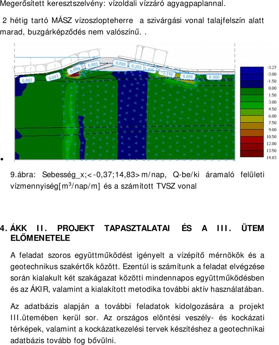 ÜTEM ELŐMENETELE A feladat szoros együttműködést igényelt a vízépítő mérnökök és a geotechnikus szakértők között.