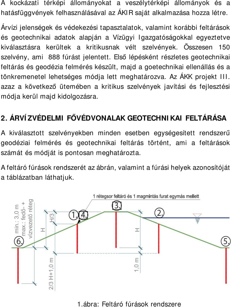 Összesen 150 szelvény, ami 888 fúrást jelentett.