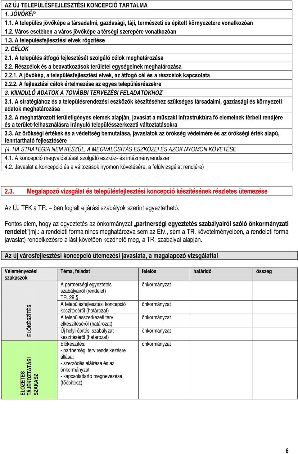 2.1. A jövőkép, a településfejlesztési elvek, az átfgó cél és a részcélk kapcslata 2.2.2. A fejlesztési célk értelmezése az egyes településrészekre 3.