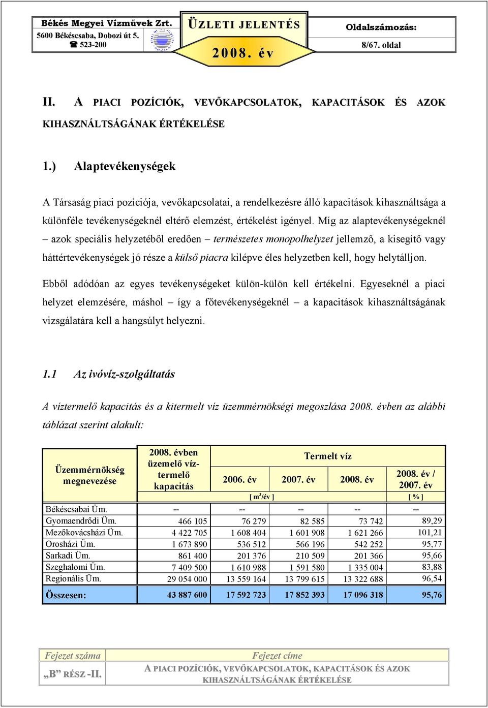 Míg az alaptevékenységeknél azok speciális helyzetébıl eredıen természetes monopolhelyzet jellemzı, a kisegítı vagy háttértevékenységek jó része a külsı piacra kilépve éles helyzetben kell, hogy