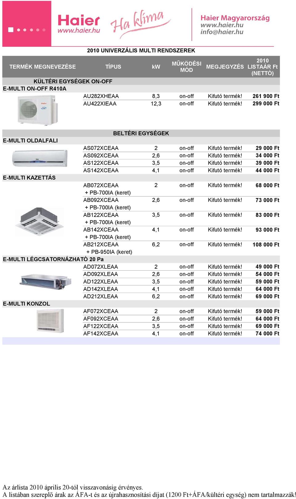 E-MULTI KAZETTÁS AB072XCEAA 2 Kifutó termék! AB092XCEAA 2,6 Kifutó termék! AB122XCEAA 3,5 Kifutó termék! AB142XCEAA 4,1 Kifutó termék! AB212XCEAA 6,2 Kifutó termék!