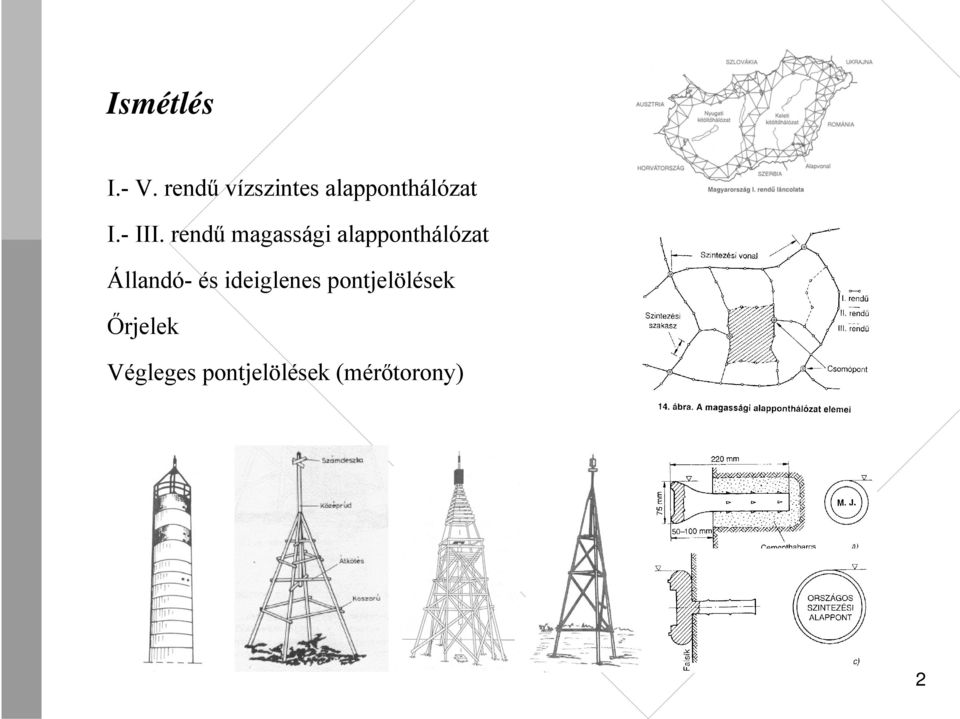 rendű magassági alapponthálózat Állandó- és