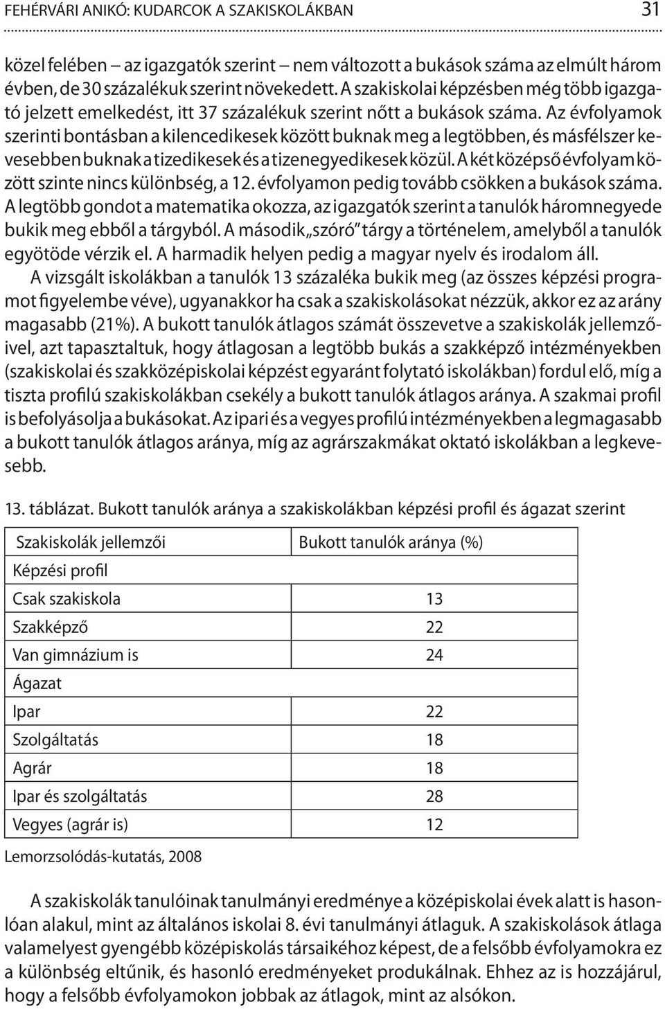 Az évfolyamok szerinti bontásban a kilencedikesek között buknak meg a legtöbben, és másfélszer kevesebben buknak a tizedikesek és a tizenegyedikesek közül.