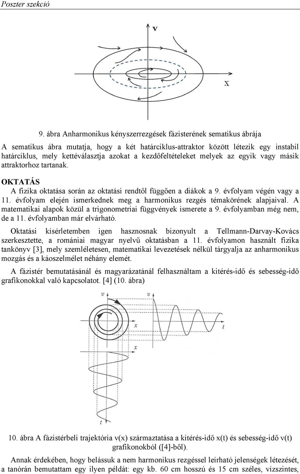 évfolyam elején ismerkednek meg a harmonikus rezgés témakörének alapjaival. A matematikai alapok közül a trigonometriai függvények ismerete a 9. évfolyamban még nem, de a 11.