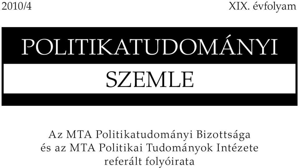 Az MTA Politikatudományi Bizottsága