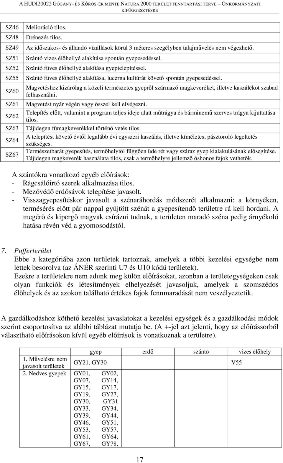 Magvetéshez kizárólag a közeli természetes gyepről származó magkeveréket, illetve kaszálékot szabad felhasználni. Magvetést nyár végén vagy ősszel kell elvégezni.