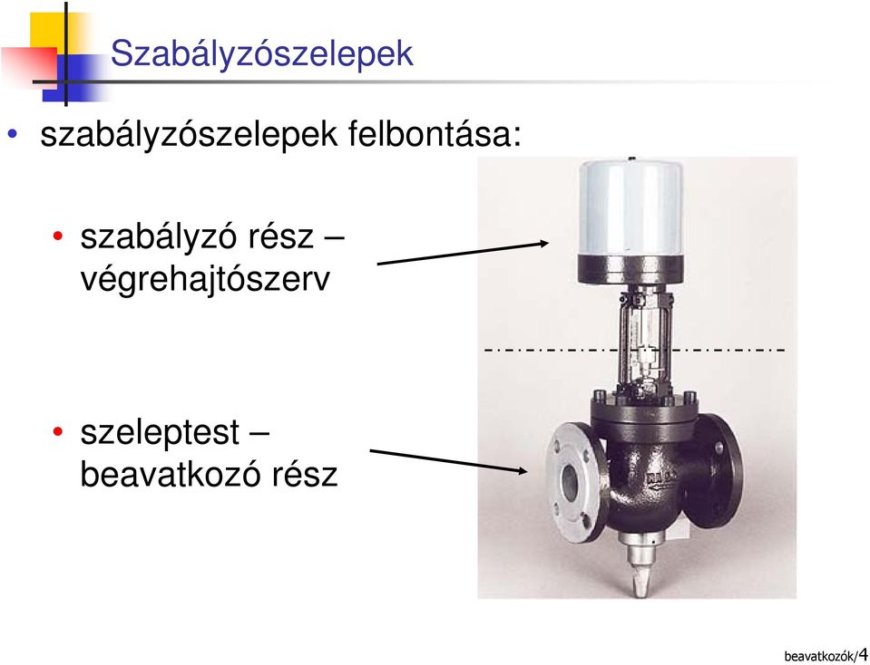 szabályzó rész