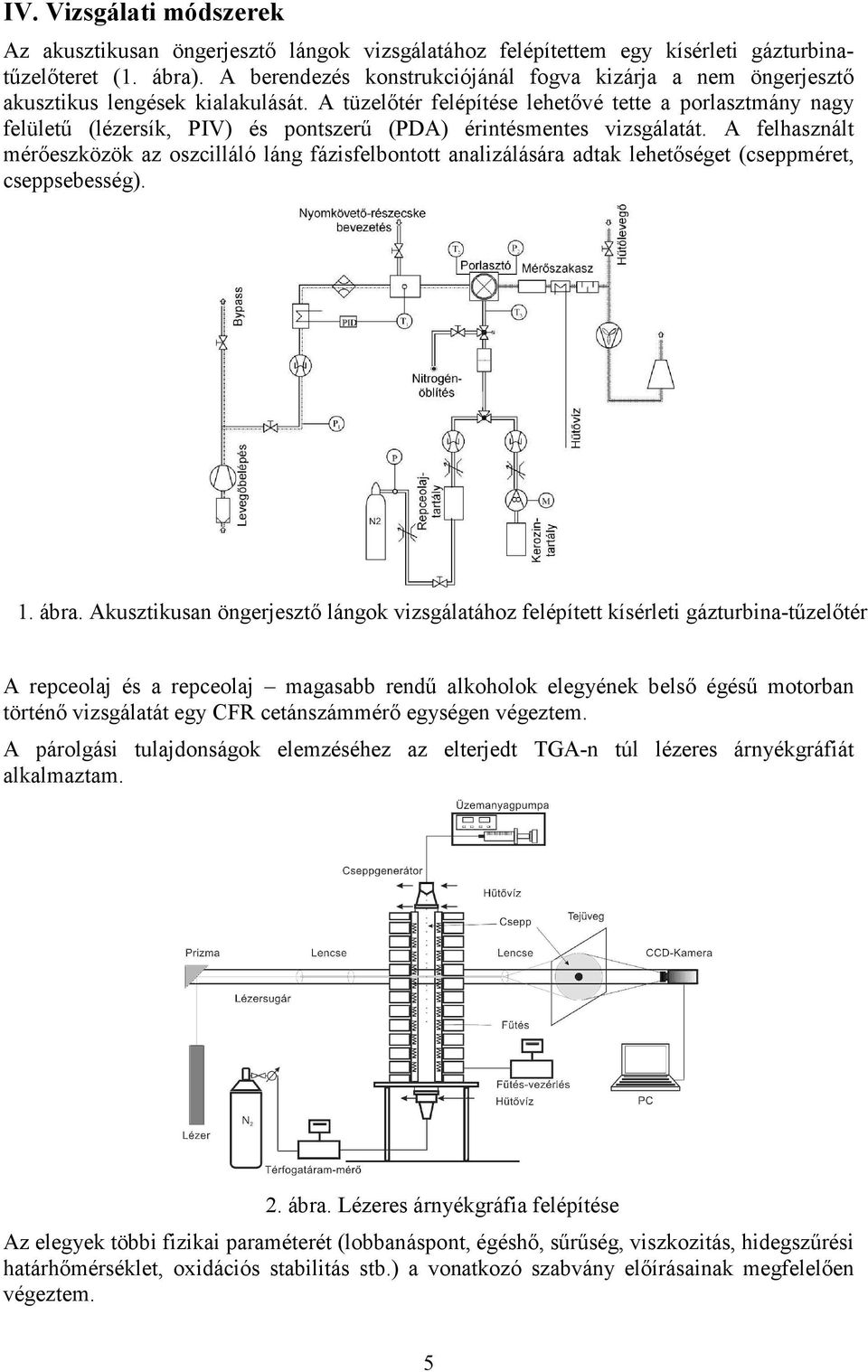 A tüzelıtér felépítése lehetıvé tette a porlasztmány nagy felülető (lézersík, PIV) és pontszerő (PDA) érintésmentes vizsgálatát.