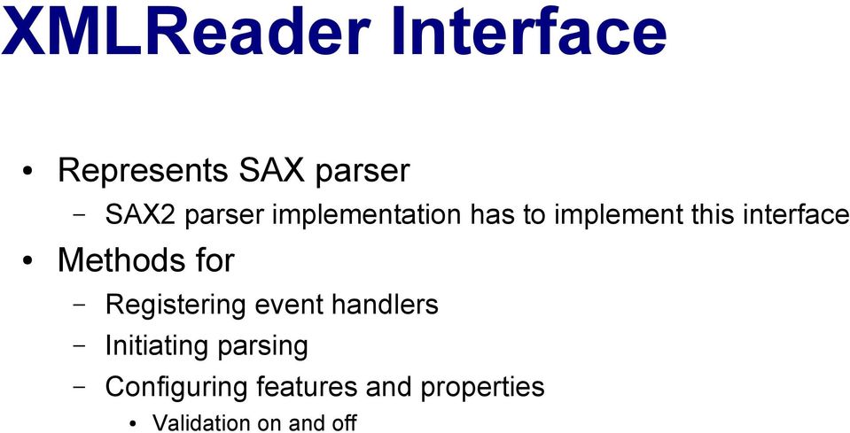 for Registering event handlers Initiating parsing