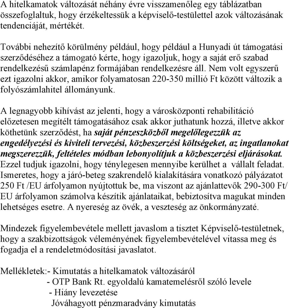 Nem volt egyszerű ezt igazolni akkor, amikor folyamatosan 220-350 millió Ft között változik a folyószámlahitel állományunk.