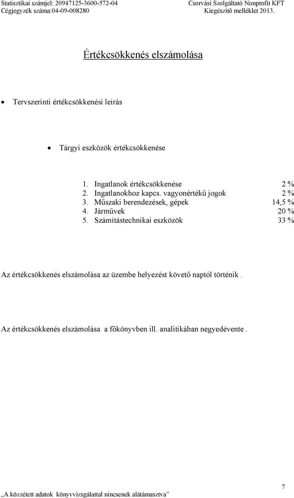 vagyonértékű jogok 2 % 3. Műszaki berendezések, gépek 14,5 % 4. Járművek 20 % 5.