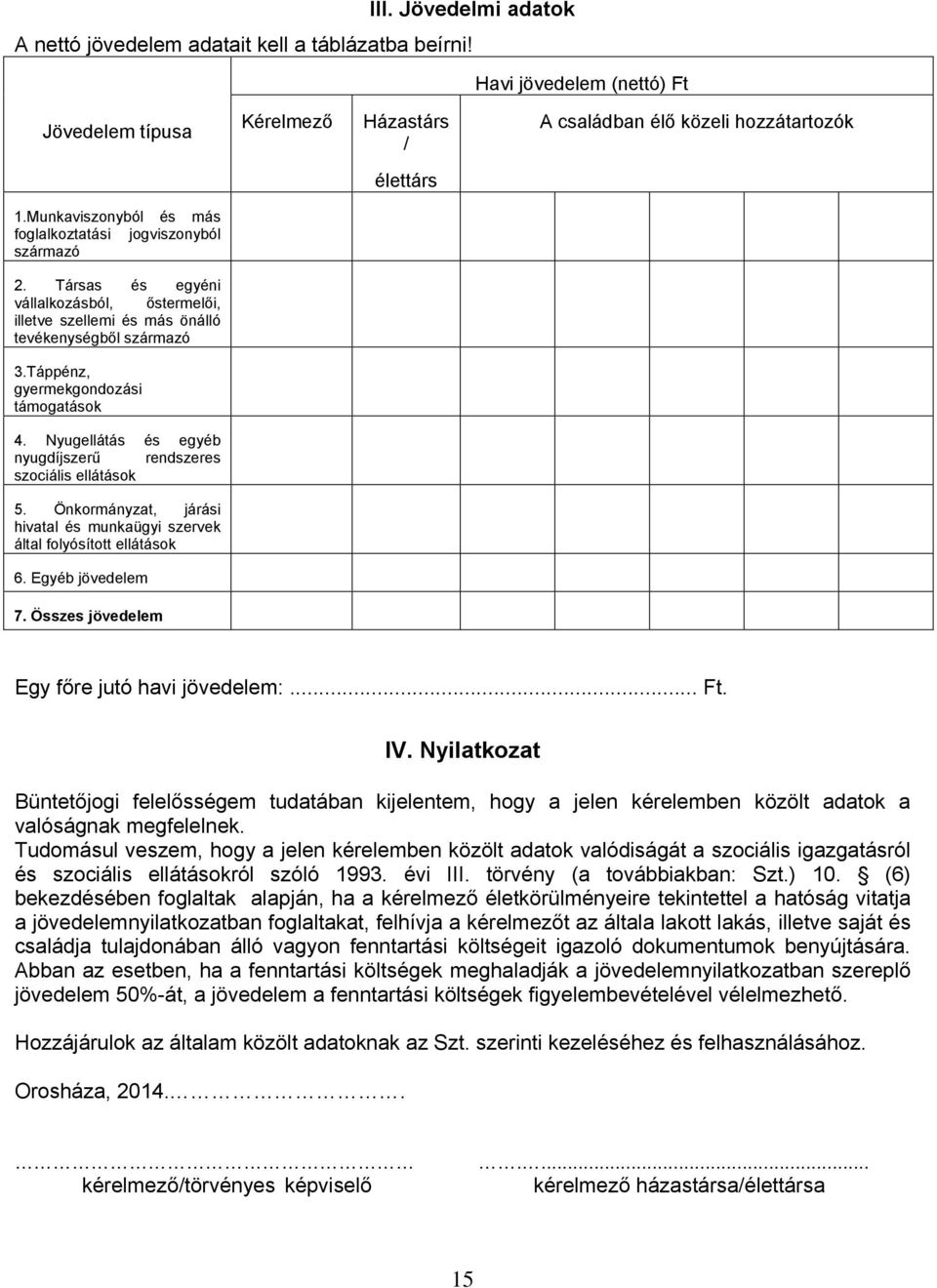 Táppénz, gyermekgondozási támogatások 4. Nyugellátás és egyéb nyugdíjszerű rendszeres szociális ellátások 5. Önkormányzat, járási hivatal és munkaügyi szervek által folyósított ellátások 6.