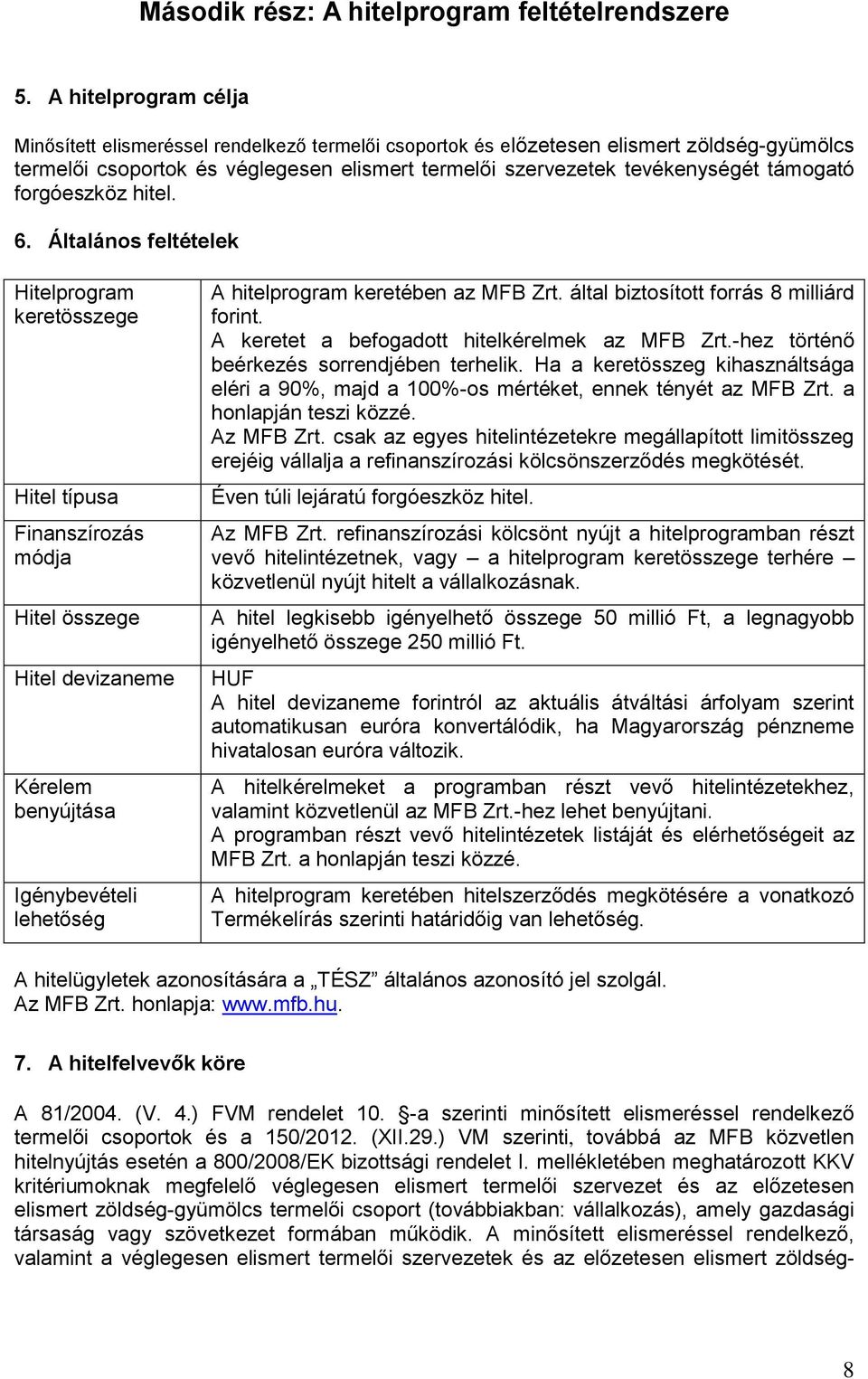 támogató forgóeszköz hitel. 6.