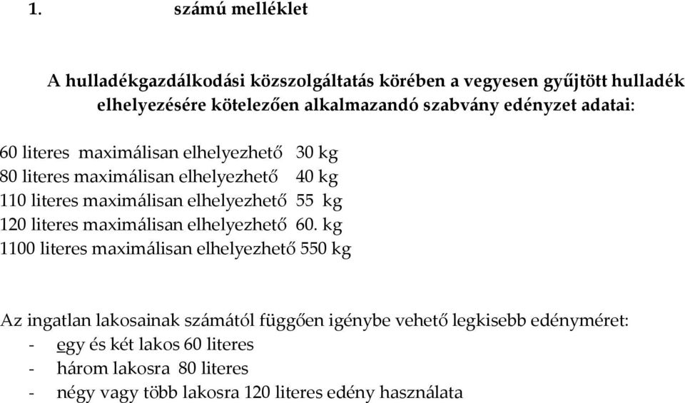 elhelyezhető 55 kg 120 literes maximálisan elhelyezhető 60.