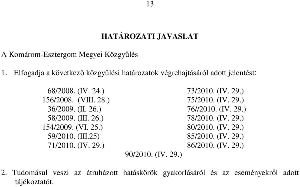 28.) 75/2010. (IV. 29.) 36/2009. (II. 26.) 76//2010. (IV. 29.) 58/2009. (III. 26.) 78/2010. (IV. 29.) 154/2009. (VI. 25.) 80/2010.