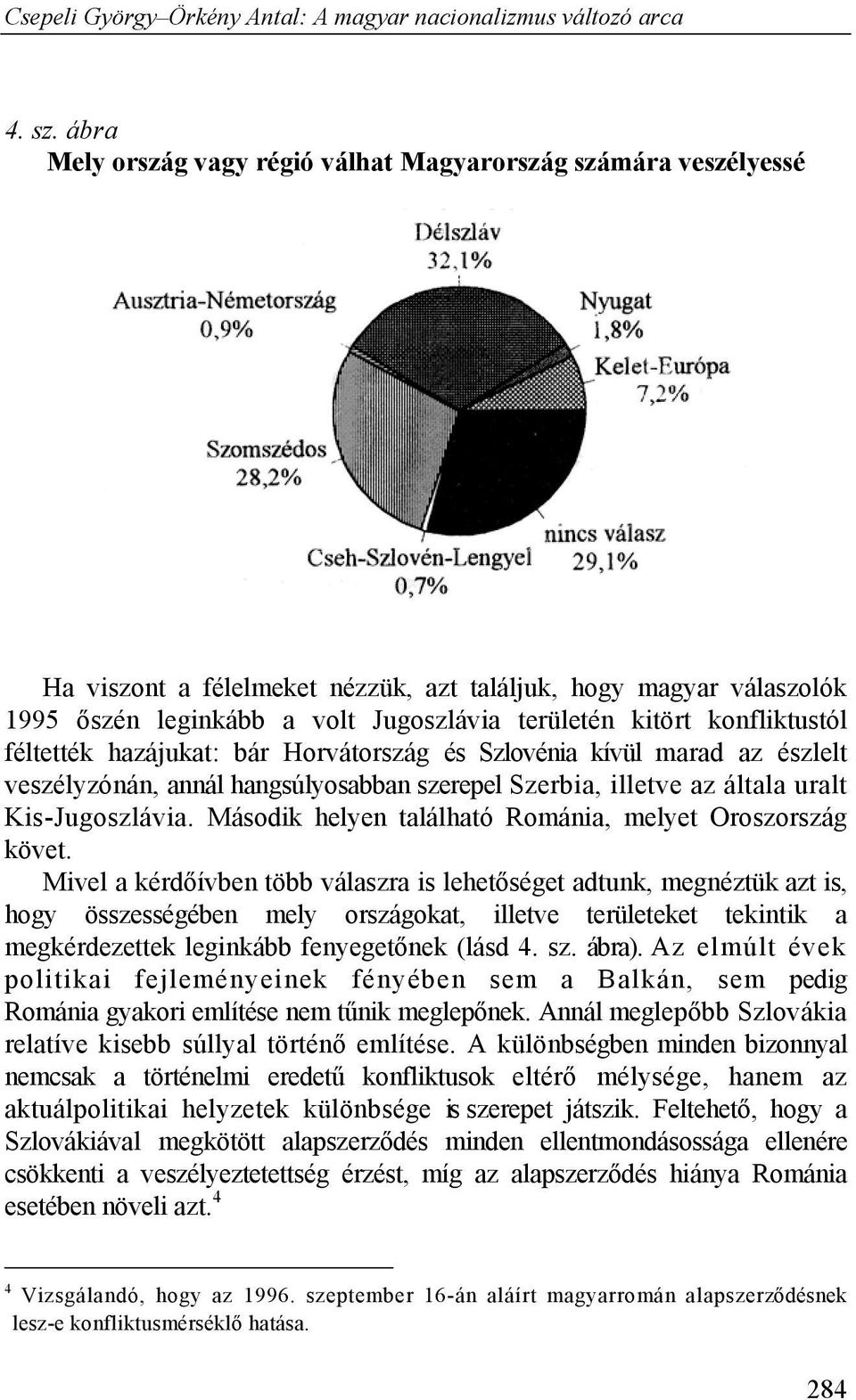 konfliktustól féltették hazájukat: bár Horvátország és Szlovénia kívül marad az észlelt veszélyzónán, annál hangsúlyosabban szerepel Szerbia, illetve az általa uralt Kis-Jugoszlávia.