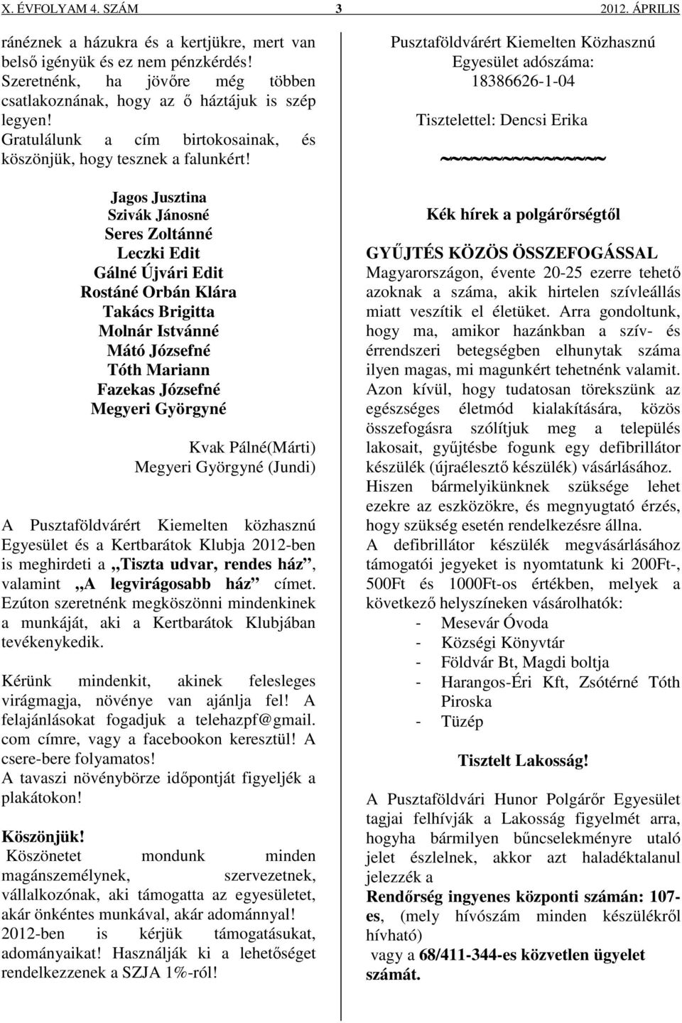 Jagos Jusztina Szivák Jánosné Seres Zoltánné Leczki Edit Gálné Újvári Edit Rostáné Orbán Klára Takács Brigitta Molnár Istvánné Mátó Józsefné Tóth Mariann Fazekas Józsefné Megyeri Györgyné Kvak