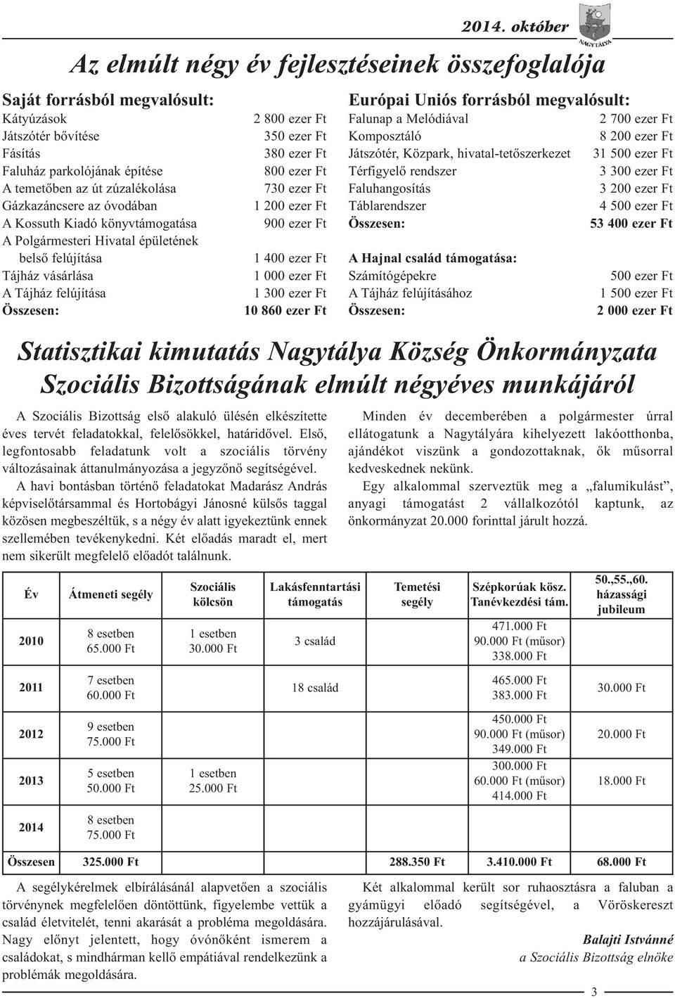 1 000 ezer Ft 1 300 ezer Ft 10 860 ezer Ft 2014.