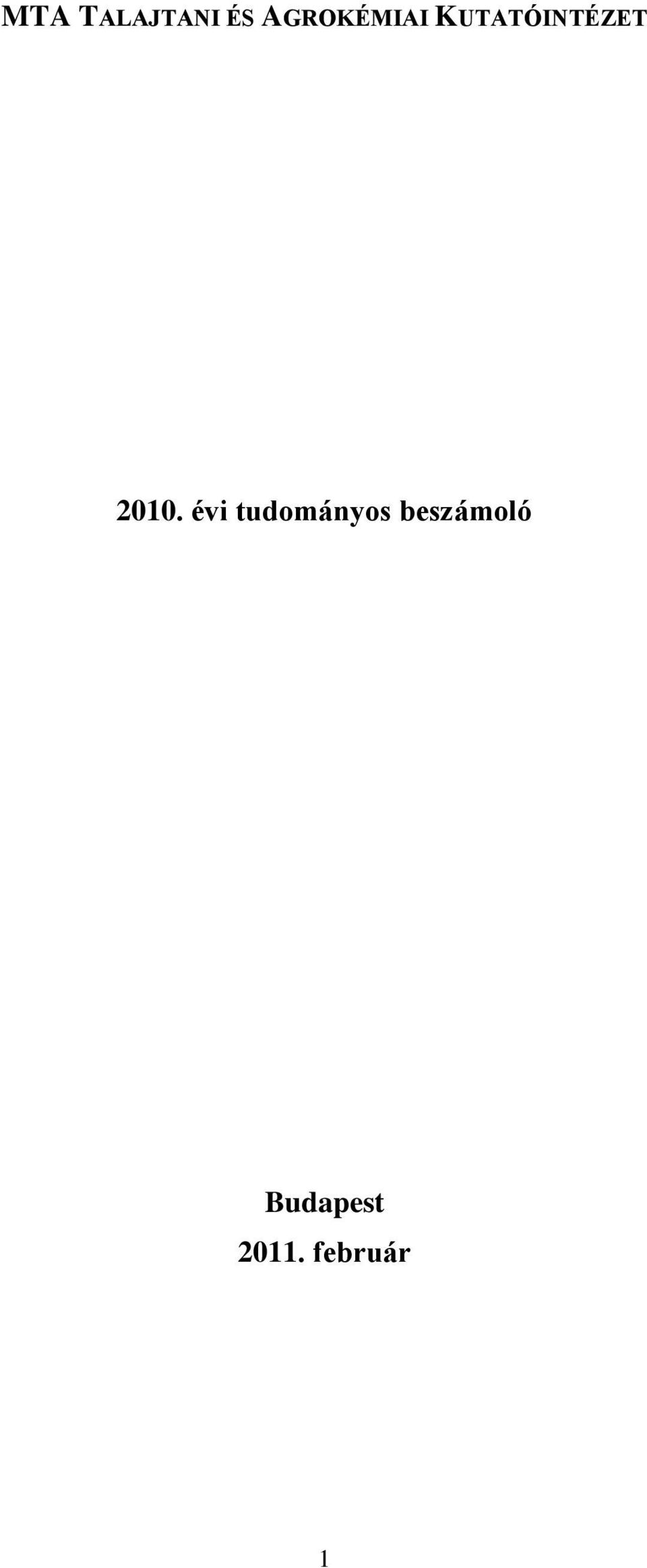 2010. évi tudományos