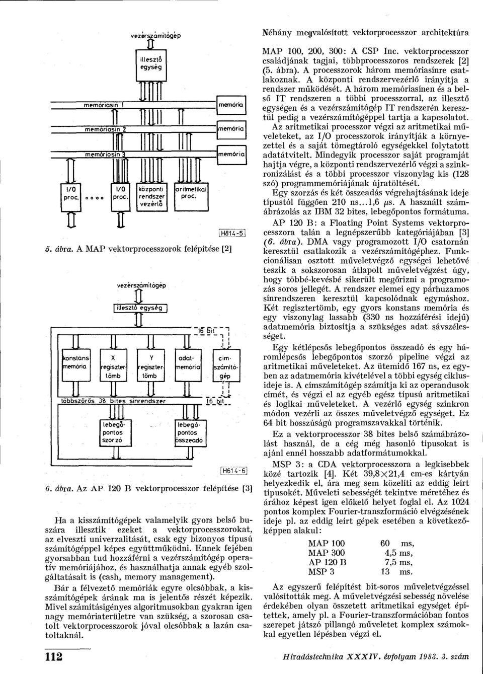 ábra. Az AP 120 B vektorprocesszor felépítése [3] Ha a kisszámítógépek valamelyik gyors belső buszára illesztik ezeket a vektorprocesszorokat, az elveszti univerzalitását, csak egy bizonyos típusú