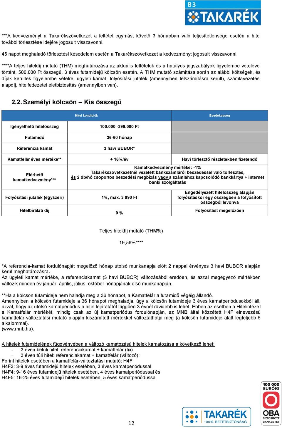 ****A teljes hiteldíj mutató (THM) meghatározása az aktuális feltételek és a hatályos jogszabályok figyelembe vételével történt, 500.000 Ft összegű, 3 éves futamidejű kölcsön esetén.