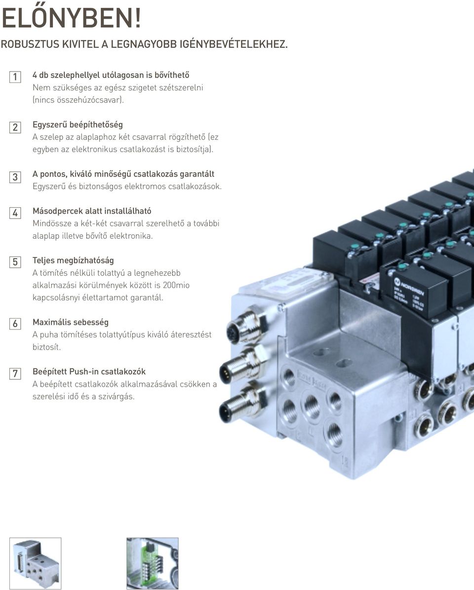 A pontos, kiváló minőségű csatlakozás garantált Egyszerű és biztonságos elektromos csatlakozások.