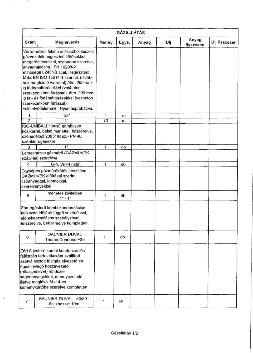 Hegesztés: MSZ EN ISO 564- szerinti, (R3hf.- nek megfelelő varrattal) átm. 200 mmig födémáttörésekkel (vasbeton szerkezeikben fúrással), átm.