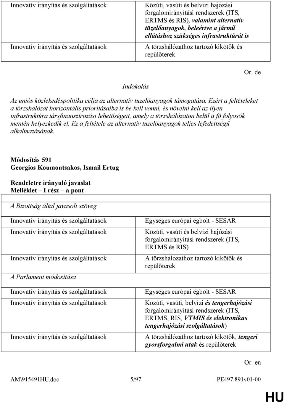 Ezért a feltételeket a törzshálózat horizontális prioritásaiba is be kell vonni, és növelni kell az ilyen infrastruktúra társfinanszírozási lehetőségeit, amely a törzshálózaton belül a fő folyosók