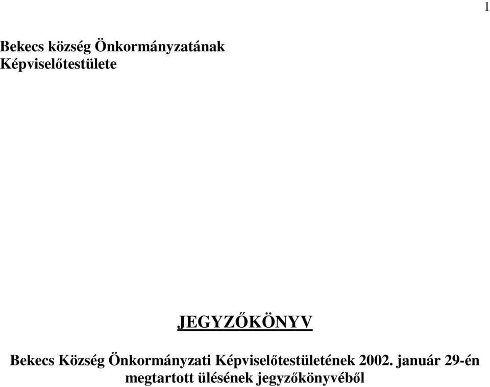 Község Önkormányzati