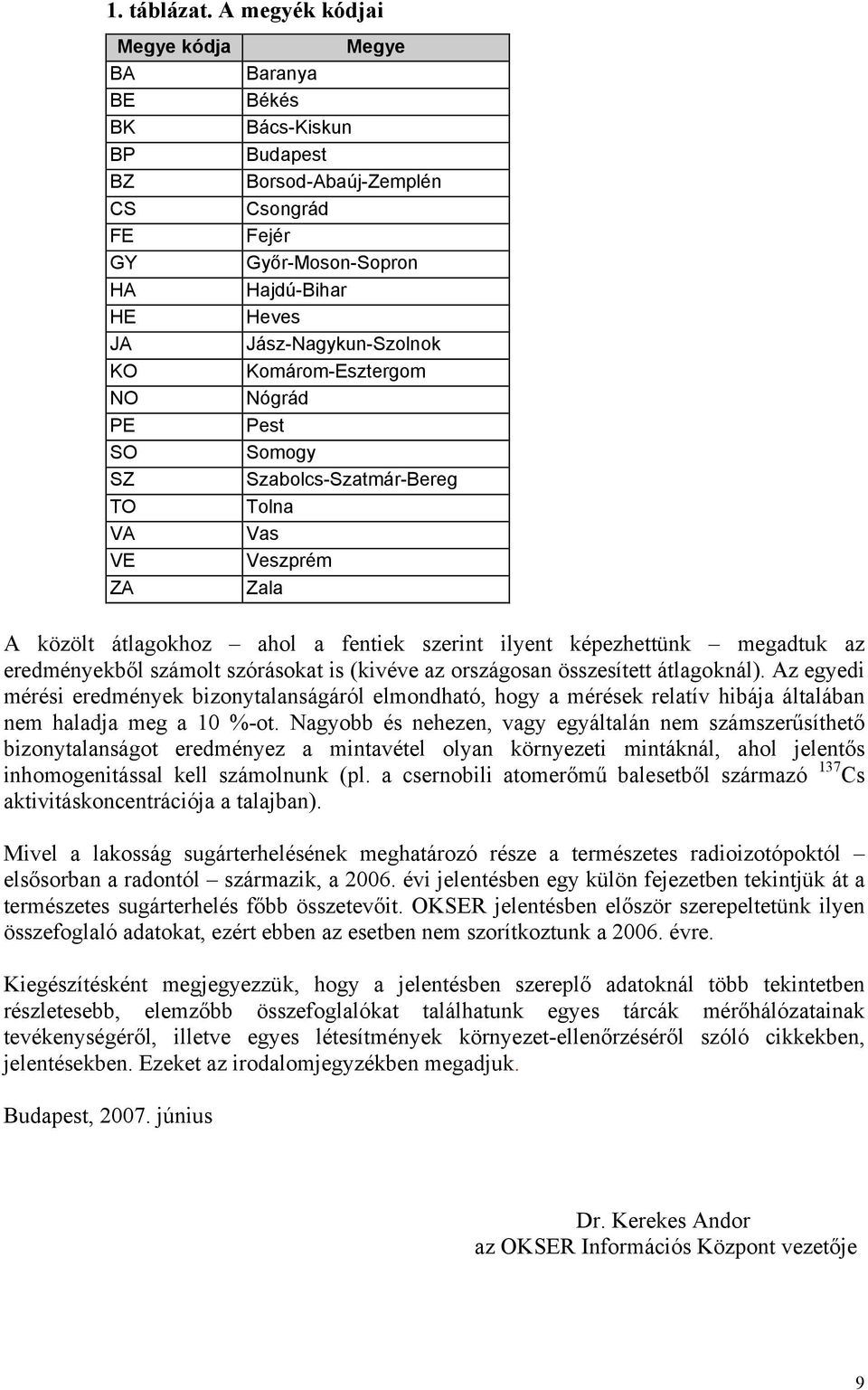 Heves Jász-Nagykun-Szolnok Komárom-Esztergom Nógrád Pest Somogy Szabolcs-Szatmár-Bereg Tolna Vas Veszprém Zala A közölt átlagokhoz ahol a fentiek szerint ilyent képezhettünk megadtuk az eredményekből