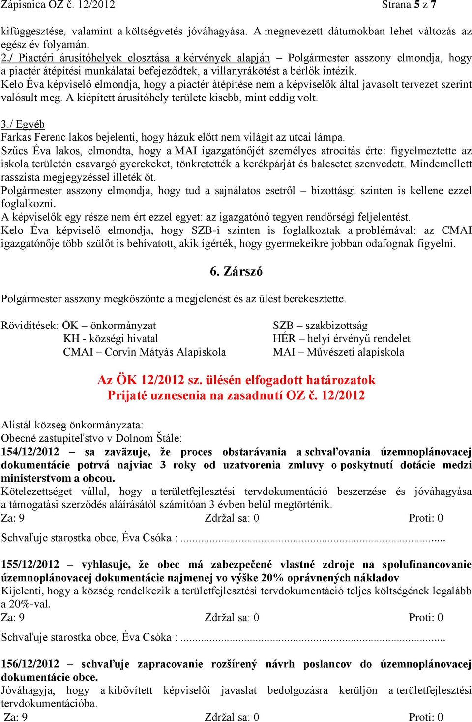 Kelo Éva képviselő elmondja, hogy a piactér átépítése nem a képviselők által javasolt tervezet szerint valósult meg. A kiépített árusítóhely területe kisebb, mint eddig volt. 3.