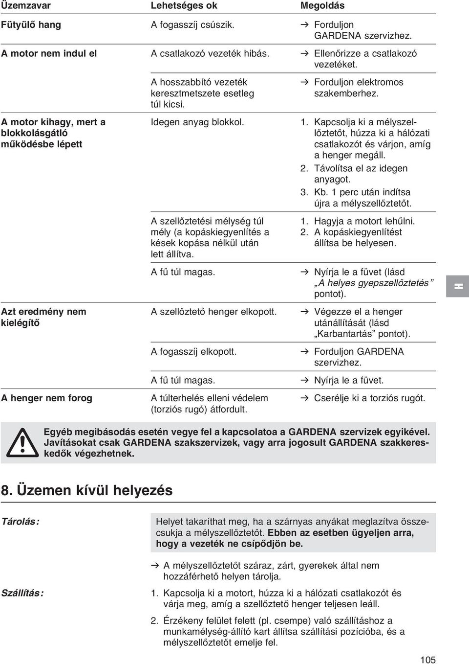 Kapcsolja ki a mélyszelblokkolásgátló lőztetőt, húzza ki a hálózati működésbe lépett csatlakozót és várjon, amíg a henger megáll. 2. Távolítsa el az idegen anyagot. 3. Kb.