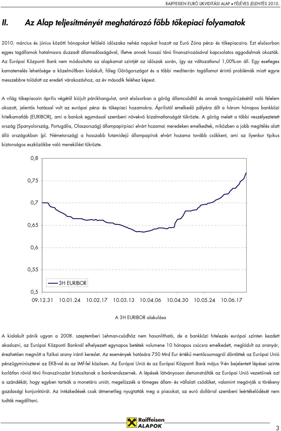 Az Európai Központi Bank nem módosította az alapkamat szintjét az időszak során, így az változatlanul 1,00%-on áll.