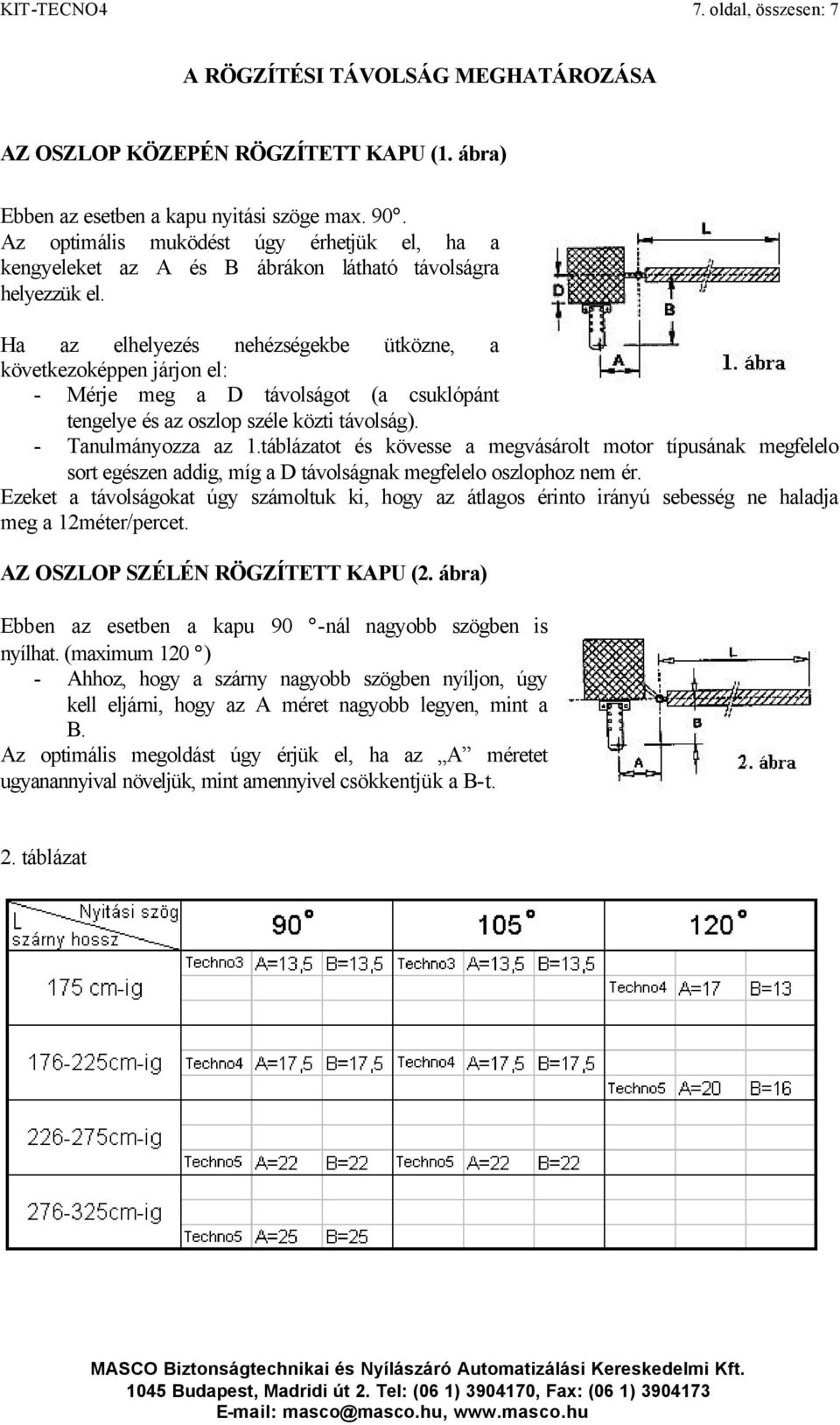 Ha az elhelyezés nehézségekbe ütközne, a következoképpen járjon el: - Mérje meg a D távolságot (a csuklópánt tengelye és az oszlop széle közti távolság). - Tanulmányozza az 1.