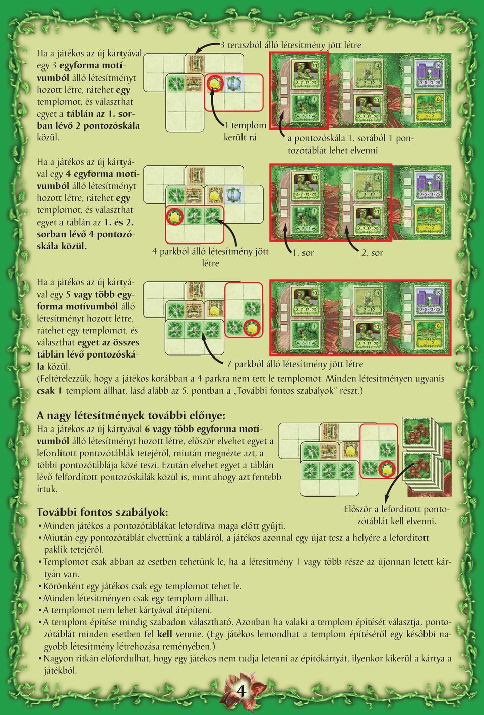 3 teraszból álló létesítmény jött létre 1 templom került rá 4 parkból álló létesítmény jött létre a pontozóskála 1. sorából 1 pontozótáblát lehet elvenni 1. sor 2.