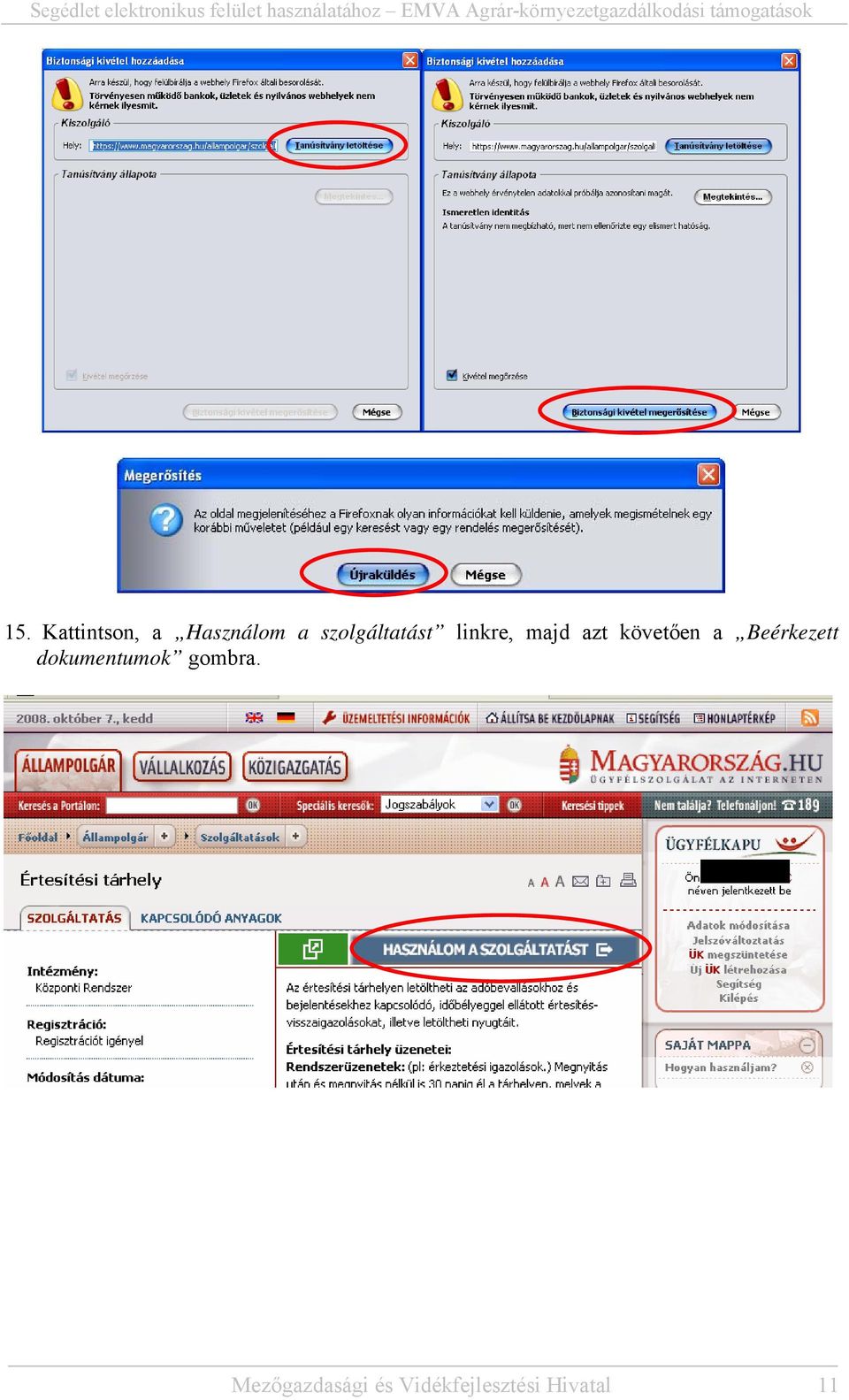 követően a Beérkezett dokumentumok