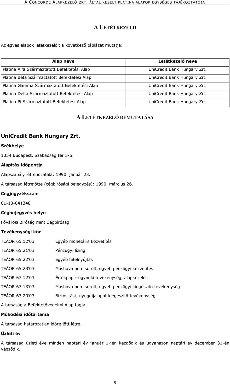 Székhelye 1054 Budapest, Szabadság tér 5-6. Alapítás idıpontja Alapszabály létrehozatala: 1990. január 23. A társaság létrejötte (cégbírósági bejegyzés): 1990. március 26.