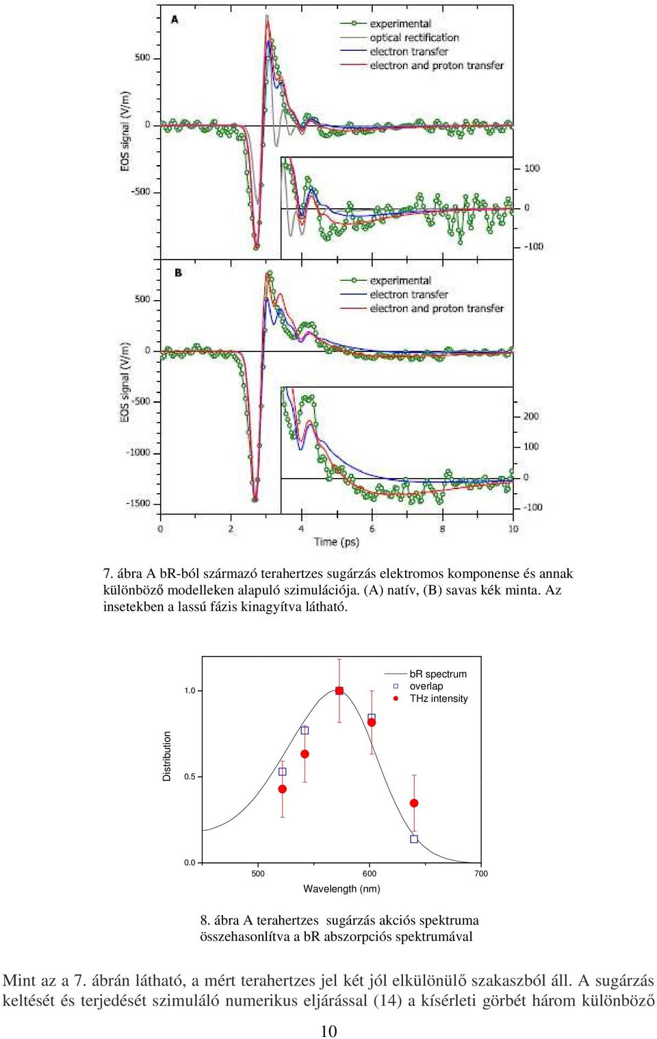 0 500 600 700 Wavelength (nm) 8. ábra A terahertzes sugárzás akciós spektruma összehasonlítva a br abszorpciós spektrumával Mint az a 7.