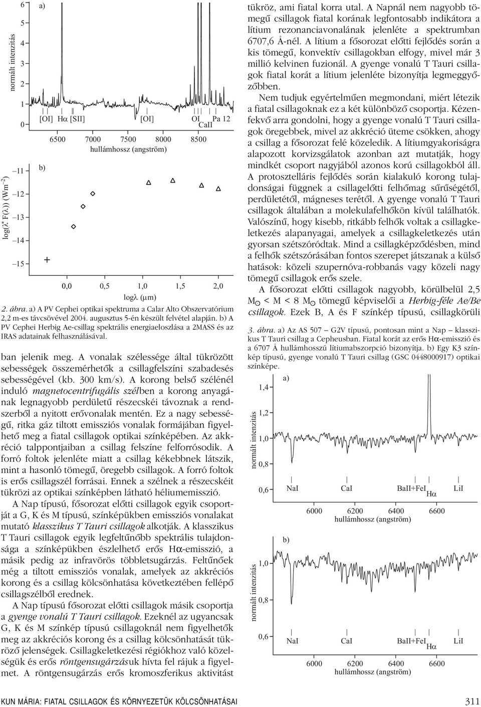 b) A PV Cephei Herbig Ae-csillag spektrális energiaeloszlása a 2MASS és az IRAS adatainak felhasználásával. ban jelenik meg.