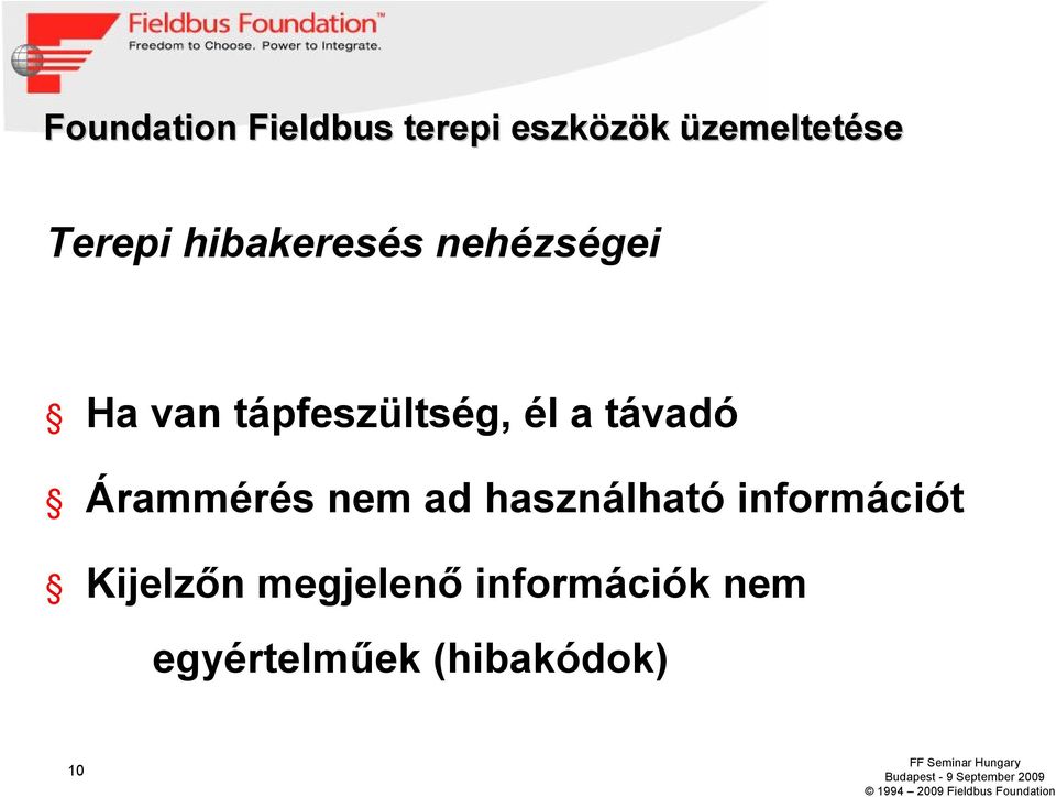 él a távadó Árammérés nem ad használható információt
