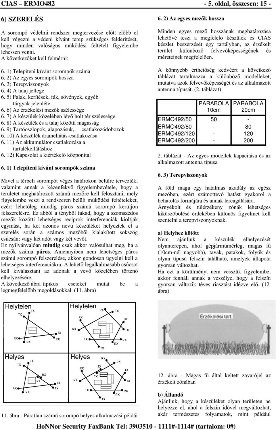 lehessen venni. $N YHWNH]NHWNHOOIHOPpUQL 6. 1) Telepíteni kívánt sorompók száma 6. 2) Az egyes sorompók hossza 6. 3) Terepviszonyok 6. 4) A talaj jellege 6.