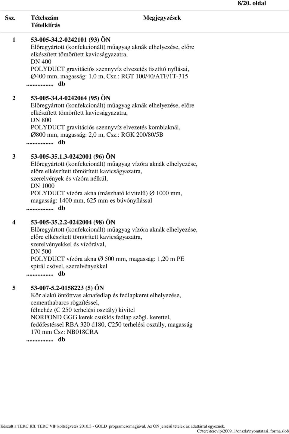 magasság: 1,0 m, Csz.: RGT 100/40/ATF/1T-315 2 53-005-34.