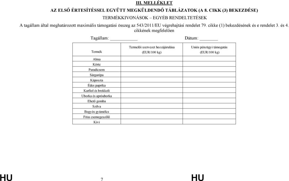 maximális támogatási összeg az 543/2011/EU végrehajtási rendelet 79.